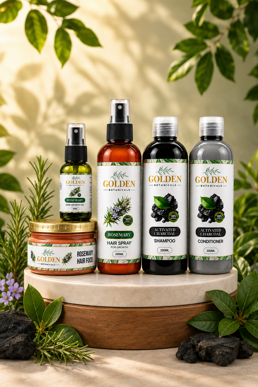 Golden Rosemary & Charcoal Revitalization Kit